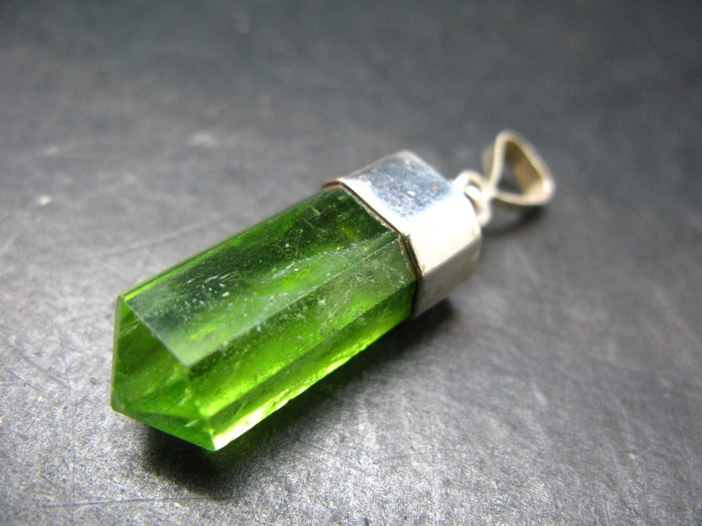 Peridot Olivine Pendant in SS From Arizona - 1.8" - 8.63 Grams