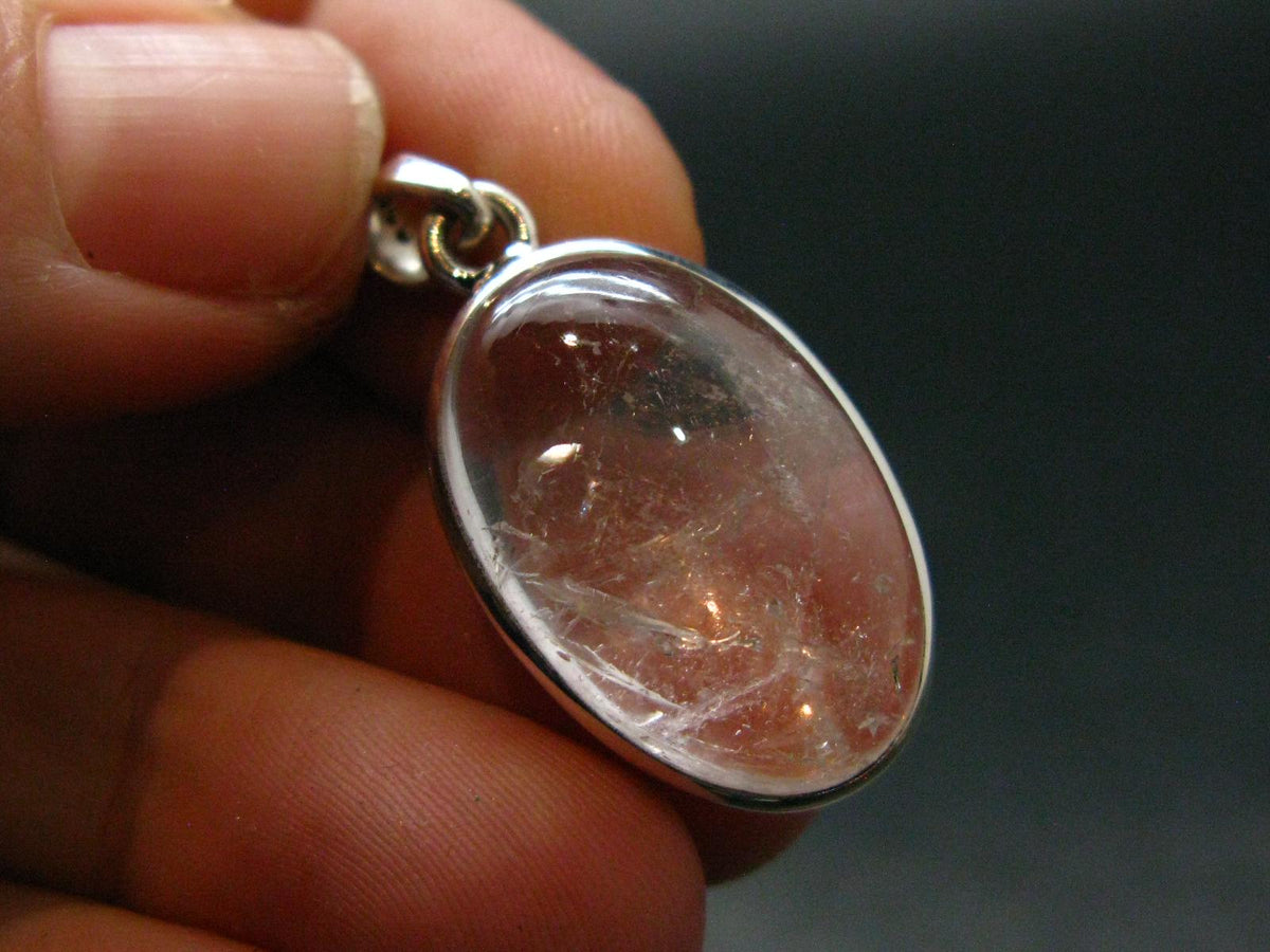 Nice Danburite Crystal Silver Pendant from Mexico - 1.2" - 5.05 Grams