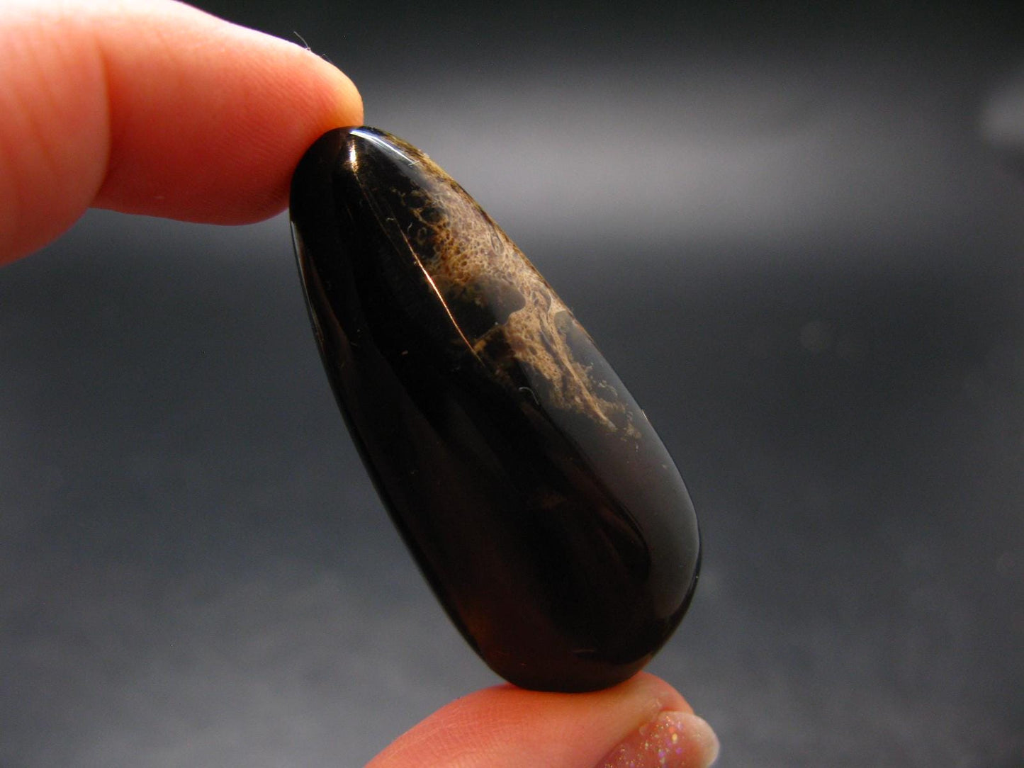 Rare Large Blue Amber Tumbled Piece Fluorescent From Indonesia - 1.8" - 6.97 Grams