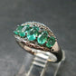 Emerald Faceted Silver Ring from Colombia - 3.23 Grams Total - Size 7