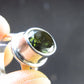 Moldavite Tektite Facetted Silver Ring from Czech Republic - Size 6 - 6.04 Grams