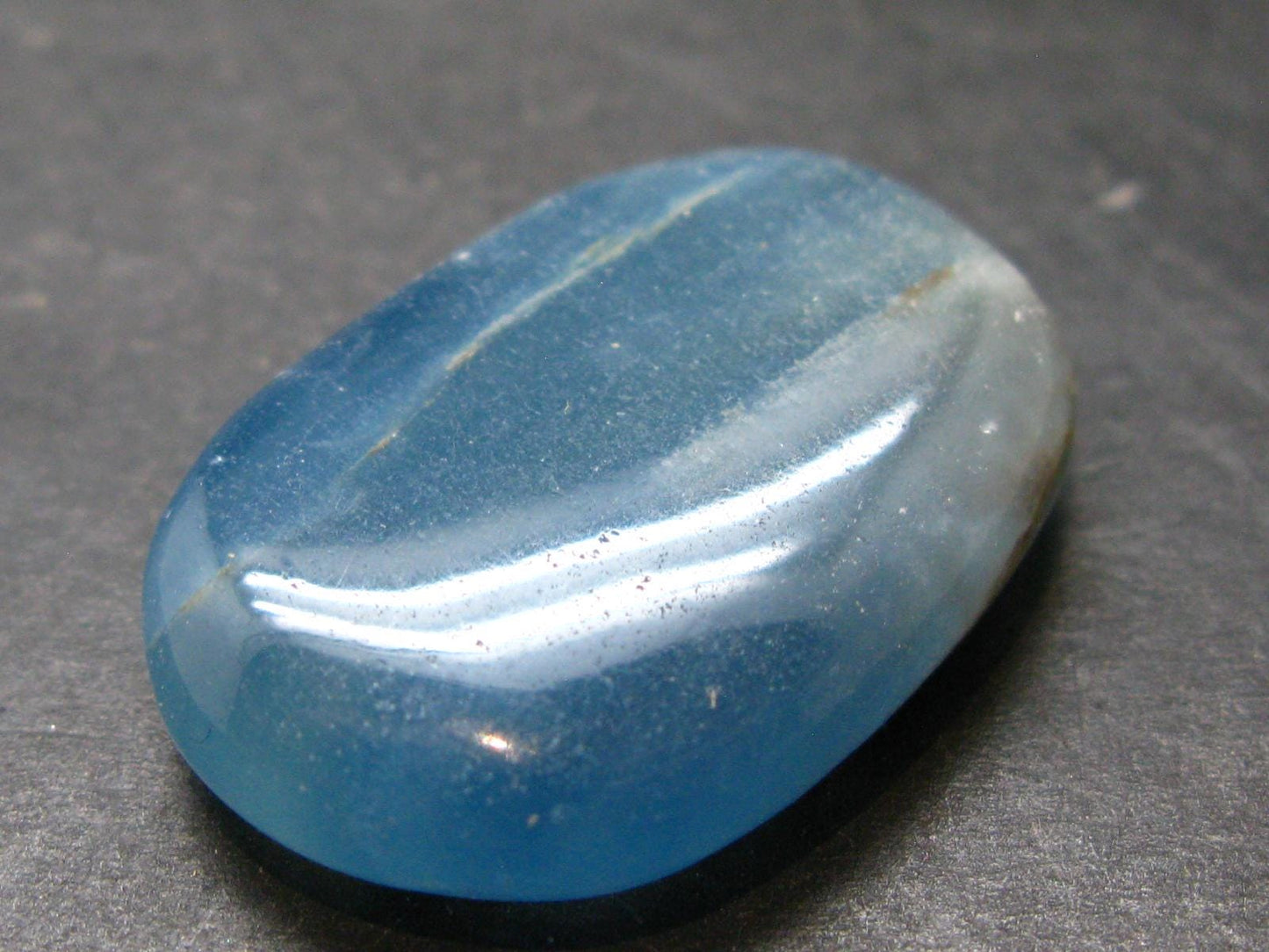 Nice Lemurian Aquatine Blue Calcite Tumbled From Argentina - 1.3" - 12.71 Grams
