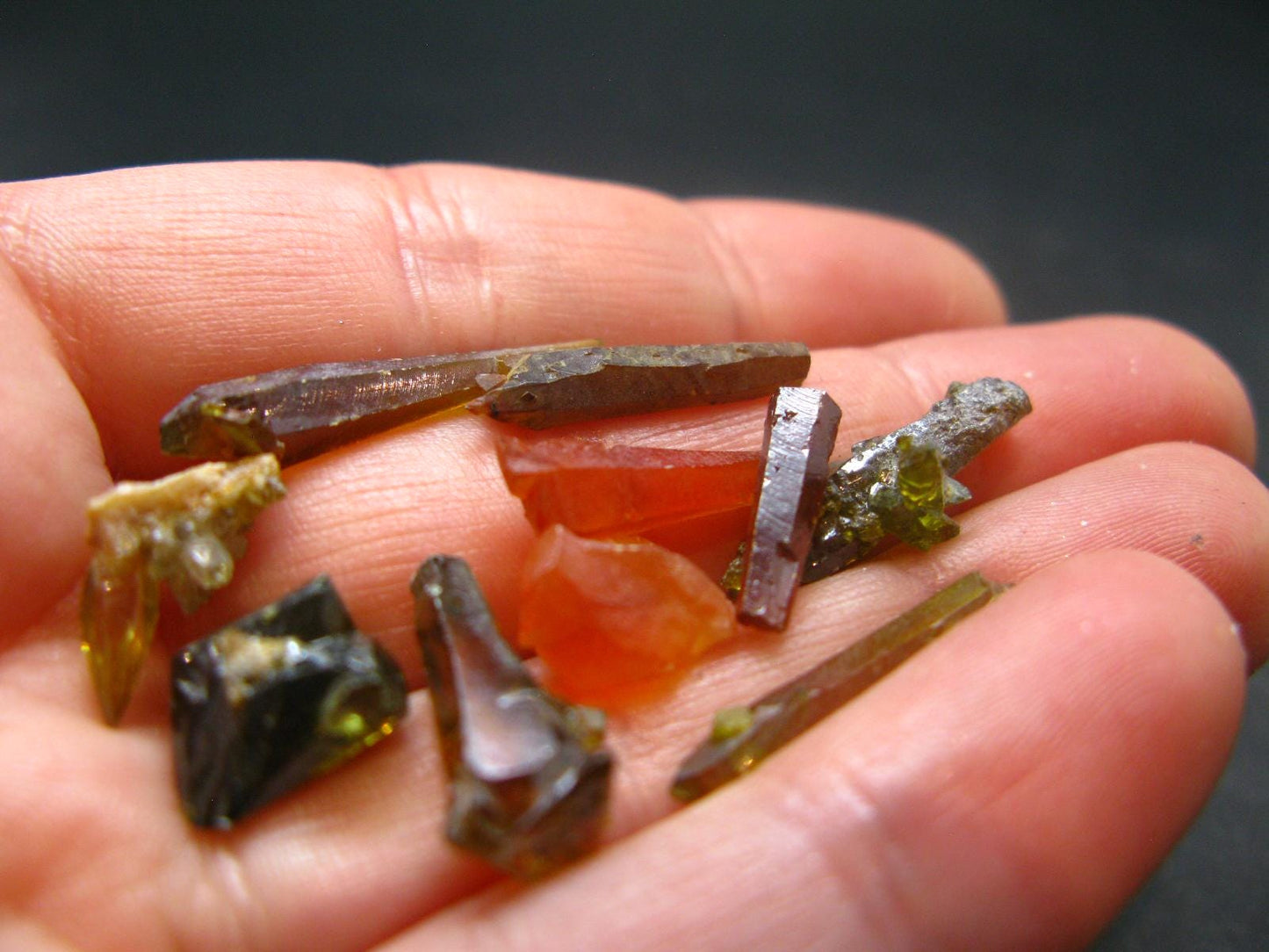 Rare Lot of 10 Zincite Crystals from Poland - 52.50 Carats