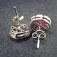 Ruby Faceted Stud Earrings In Sterling Silver - 4.50 Grams