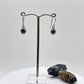 Sterling Silver Sapphire Halo Dangle Earrings | September Birthstone