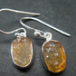 Fire Opal Silver Earrings From Mexico - 0.8" - 2.35 Grams