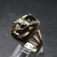 Large Raw Pyrite Silver Ring From Peru - 7.33 Grams - Size 8