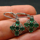 Gem Emerald Faceted Earrings In Sterling Silver - 1.70 Carats