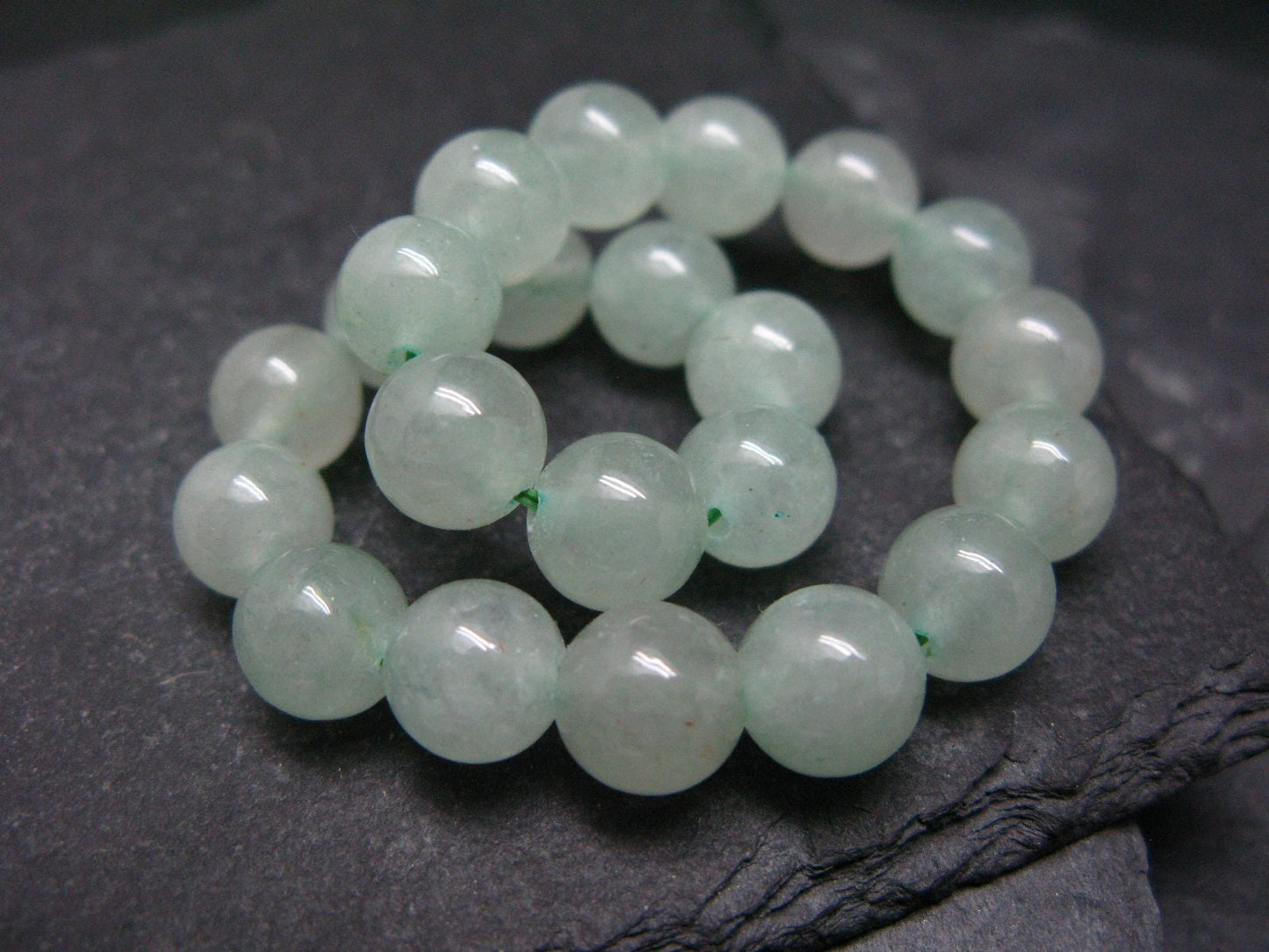 Green Aventurine Genuine Bracelet ~ 7 Inches ~ 8mm Round Beads