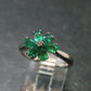 Emerald Faceted Silver Ring from Colombia - 2.70 Grams Total - Size 7