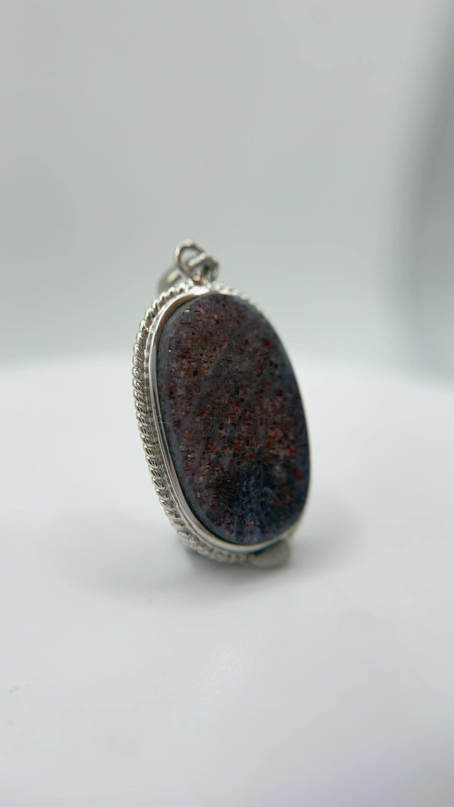 Lattice Sunstone Pendant Necklace, Sterling Silver Natural Crystal Jewelry