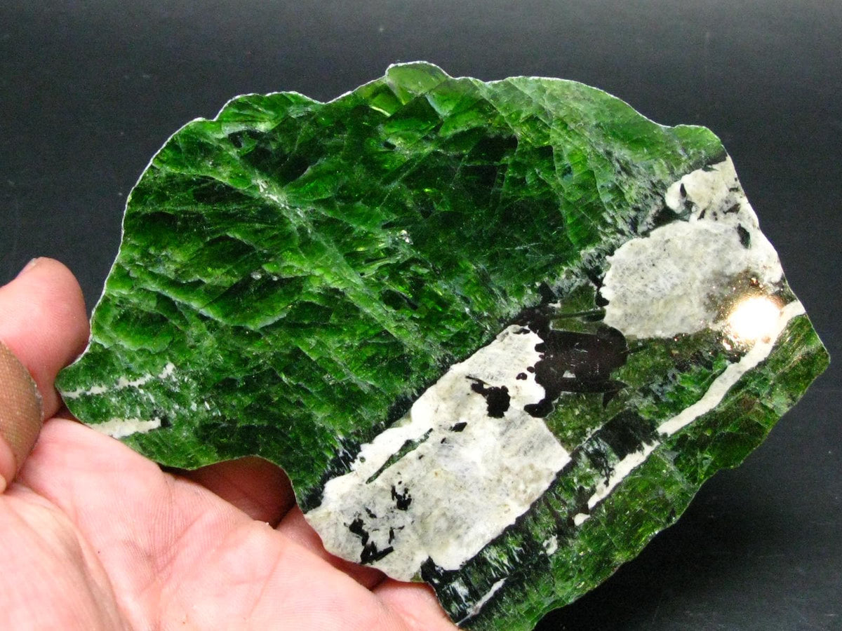 Chrome Diopside Polished Slice From Russia - 2.0" - 84.80 Grams