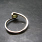 Cute Gem Moldavite Sterling Silver Ring From Czech Republic - Size 7 - 1.6 Grams