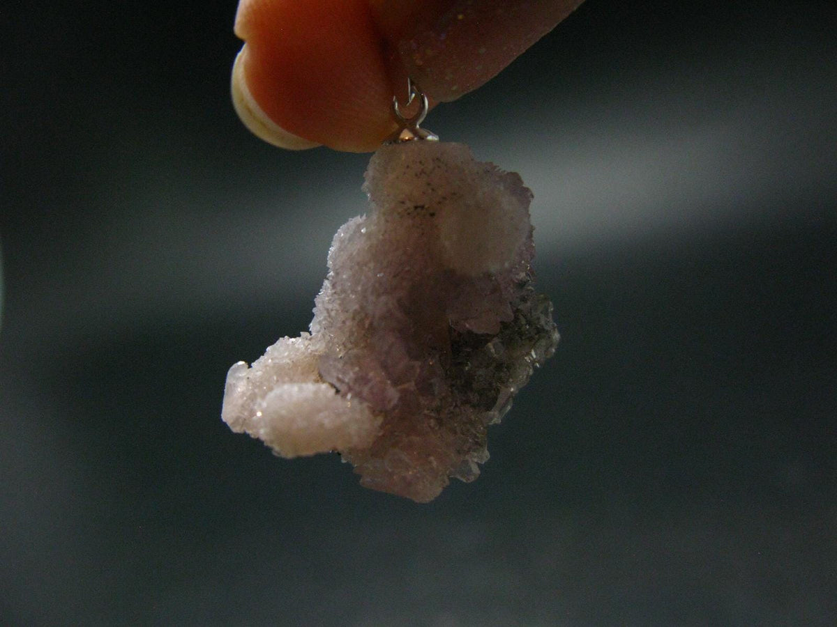 Rare Purple Creedite Silver Pendant From China - 1.1" - 5.06 Grams