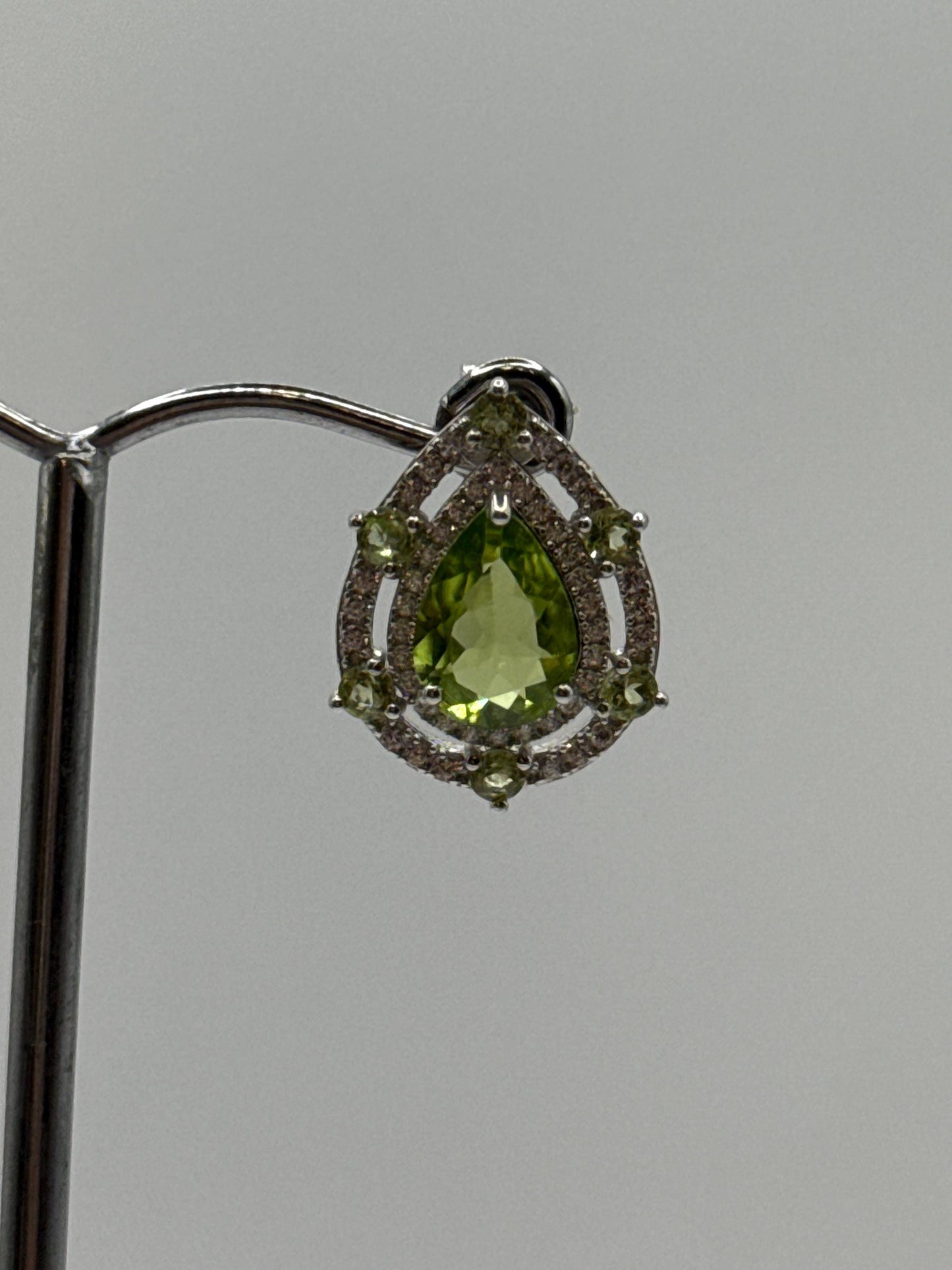 Pear-Cut Peridot Earrings | Sterling Silver August Birthstone Jewelry