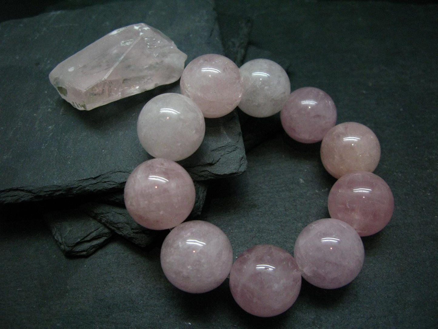 AAA Grade Morganite Genuine Bracelet ~ 7 Inches ~ 20mm Round Beads