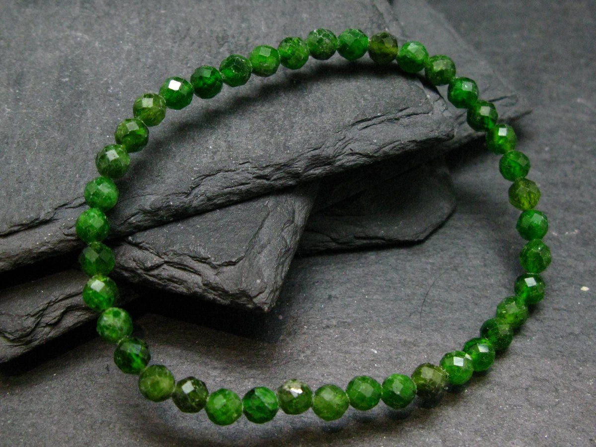 Chrome Diopside Genuine Bracelet ~ 7 Inches ~ 5mm Facetted Beads