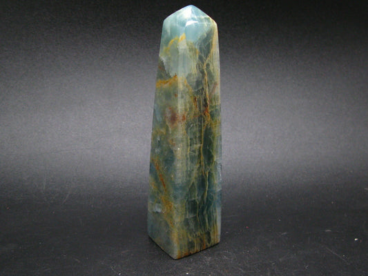 Large Nice Lemurian Aquatine Blue Calcite Obelisk Pyramid From Argentina - 4.4" - 154 Grams