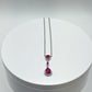 Ruby Drop Necklace | Sterling Silver | Elegant July Birthstone Jewelry