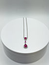 Ruby Drop Necklace | Sterling Silver | Elegant July Birthstone Jewelry