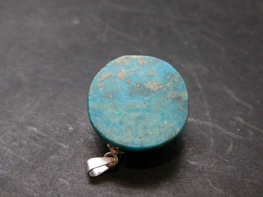 Genuine Turquoise Silver Pendant From Sleeping Beauty Arizona - 1.1" - 6.07 Grams