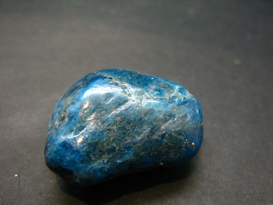 Neon Blue Apatite Tumbled Stone from Madagascar 42.43 Grams - 1.5"