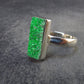 Uvarovite (Green Chromium Garnet) Cluster Silver Ring from Russia - Size 8.5 - 5.02 Grams