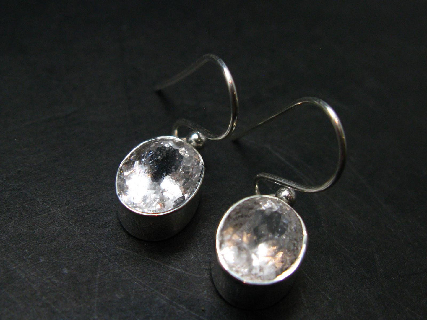 Phenakite Phenacite Silver Earrings From Russia - 3.23 Grams