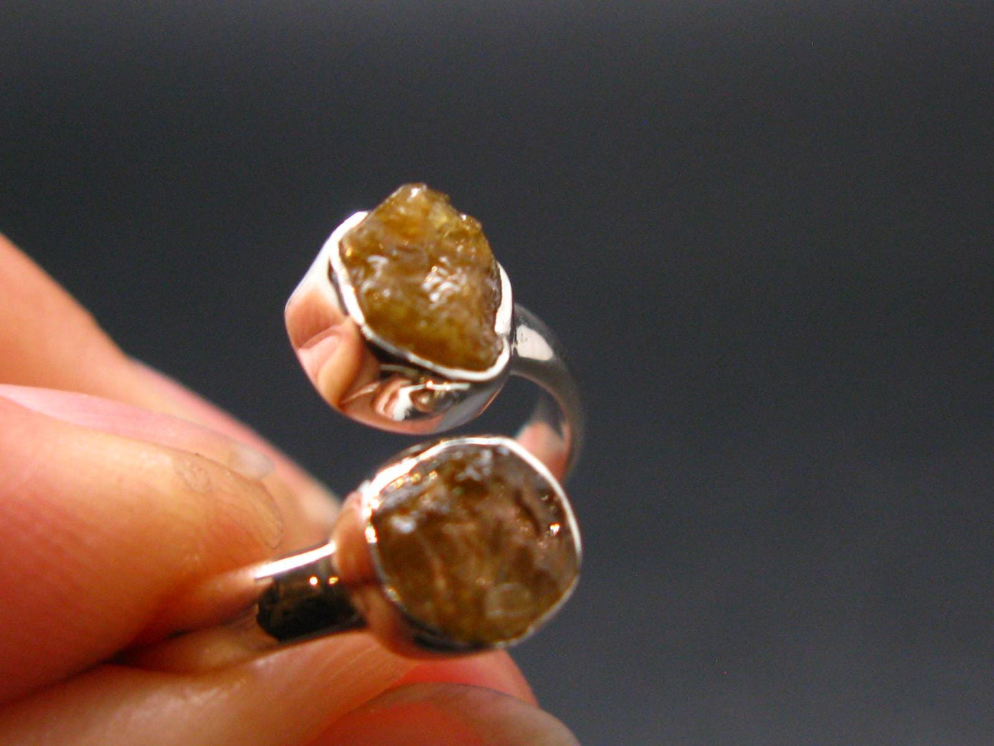 Green Herderite Silver Ring From Brazil - 2.05 Grams - Size 5