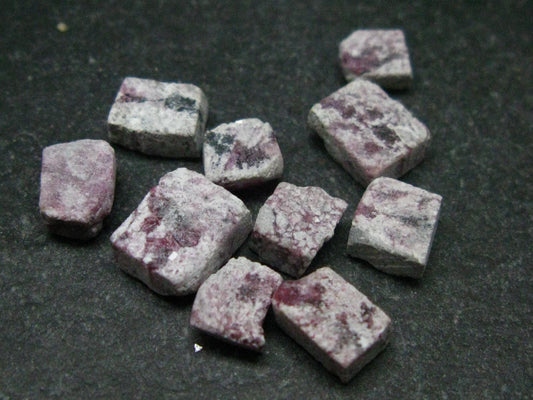 Nice Lot of 10 Polished Bixbite Red Emerald Beryl Crystals From Utah USA - 12.50 Carats