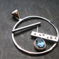 Blue Topaz Sterling Silver Pendant with CZ From Brazil - 2.0" - 7.06 Grams