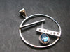 Blue Topaz Sterling Silver Pendant with CZ From Brazil - 2.0" - 7.06 Grams