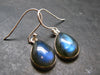 Blue Labradorite Silver Earrings From Madagascar - 3.74 Grams
