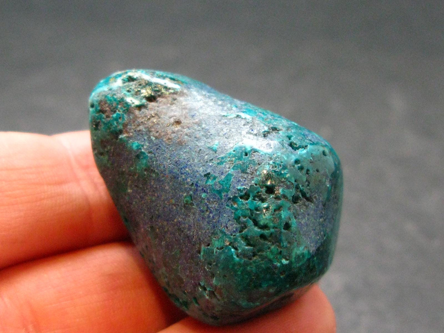 Very Nice Tumbled Dioptase Stone from Congo - 1.3" - 25.46 Grams