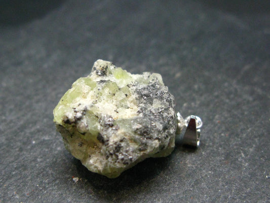 Very nice Prehnite Silver Pendant from Mali - 1.0"