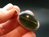 Large Gem Moldavite Tektite SS Pendant From Czech Republic - 6.13 Grams - 1.3"