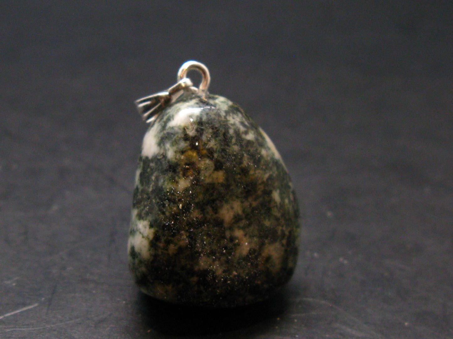 Rare Stonehenge Bluestone SS Pendant From Wales UK - 1.3" - 14.67 Grams
