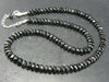 Black Tourmaline Facetted Beads Necklace From Brazil - 19"