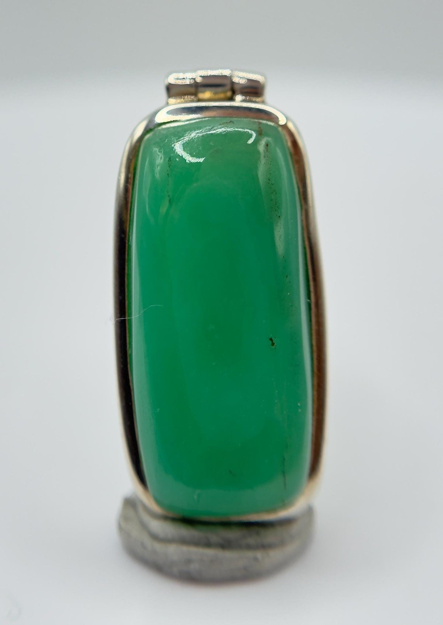 Natural Chrysoprase Pendant – Green Gemstone Sterling Silver Jewelry - Weight 6.07 g