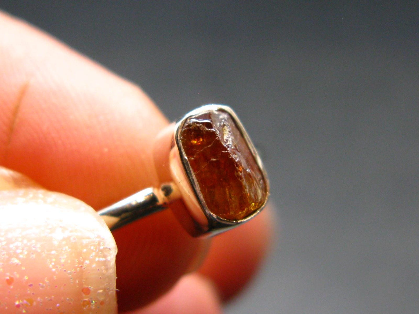 Sphalerite Silver Ring From Spain - Size 7 - 1.96 Grams