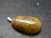Rutilated Quartz Silver Pendant From Brazil - 1.4"