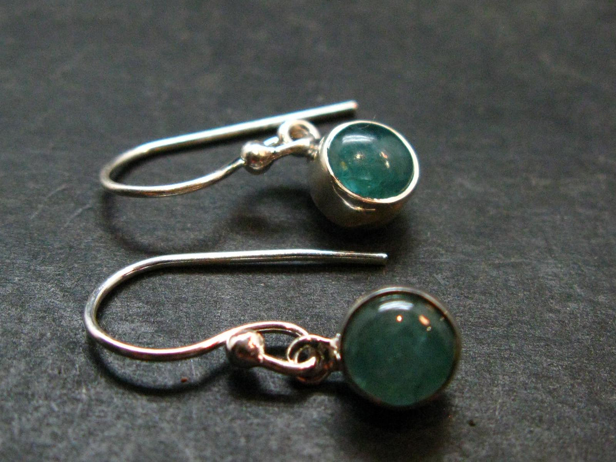Extremely Rare Grandidierite Silver Earrings From Madagascar - 0.9"