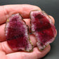 Rare Pink Tourmaline Crystal Slice Pair From Brazil - 87 Carats Total
