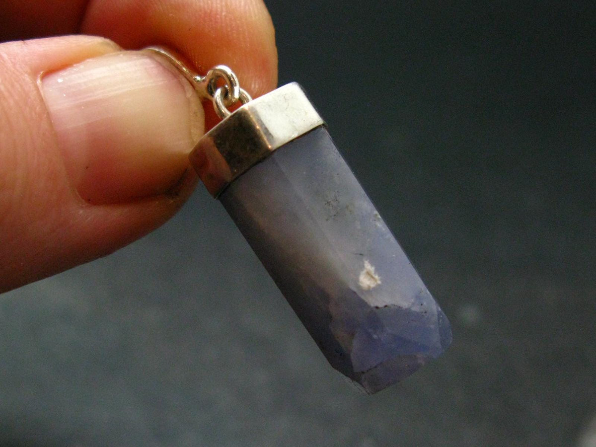 Rare Raw Hackmanite Silver Pendant from Afghanistan - 1.4" - 4.55 Grams