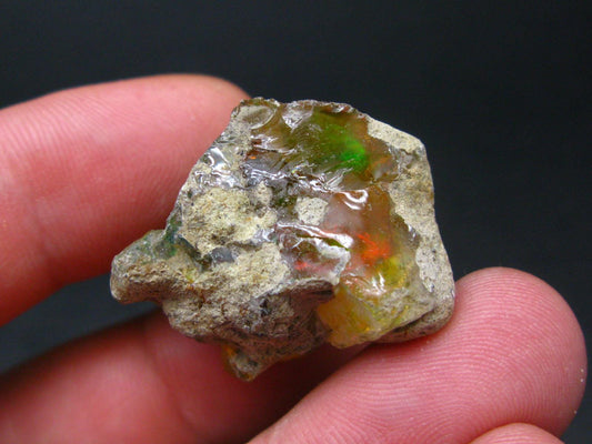Natural Unpolished Raw Opal With Play of Color from Ethiopia - 1.3" - 12.15 Grams