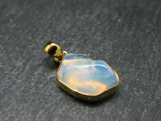 Precious Opal Sterling Silver Gold Plated Pendant from Ethiopia - 1.88 Grams
