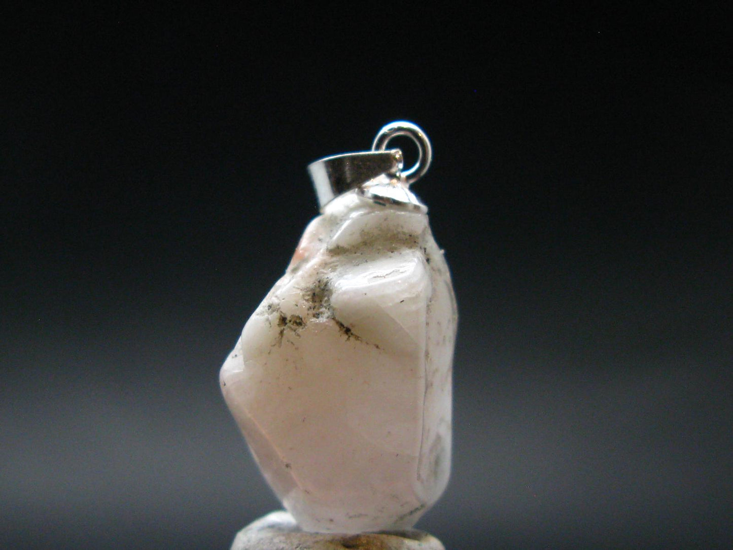 Phenakite Phenacite Tumbled Crystal Silver Pendant From Brazil - 2.53 Grams - 1.0"