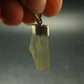 Gem Libyan Desert Glass Tektite Free Form Pendant Sterling Silver from Libya - 1.3" - 2.05 Grams