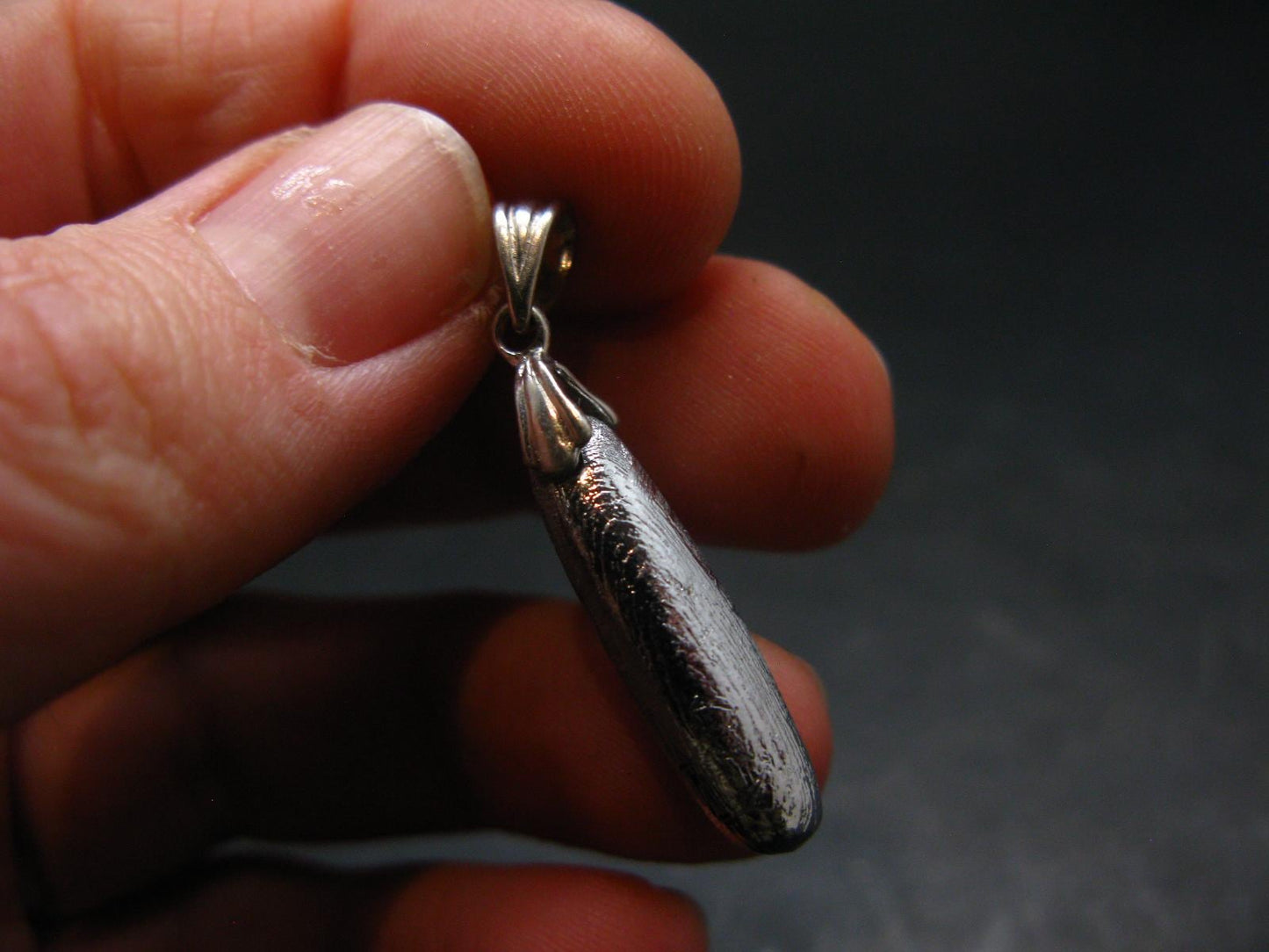 Muonionalusta Meteorite Silver Pendant from Sweden - 1.5" - 5.5 Grams