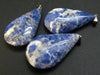 Lot of 3 Natural Sodalite Pendants from Canada
